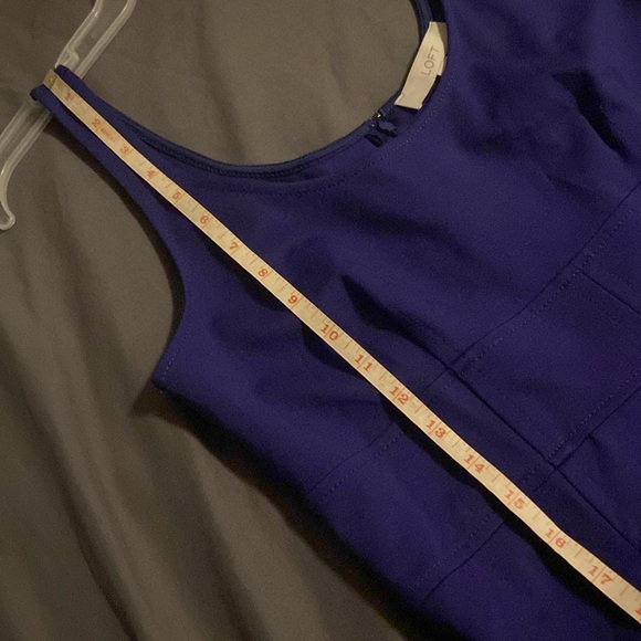 Loft Dark Purple Sleeveless Empire-Waist Pleated Mid-Length Dress sz 4 - Picture 15 of 16